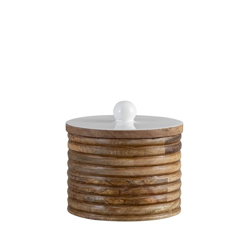 Mango Wood Canisters Set of 2