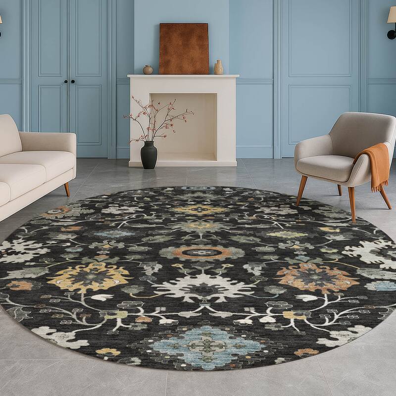 Machine Washable Indoor/ Outdoor Traditional Marci Chantille Rug