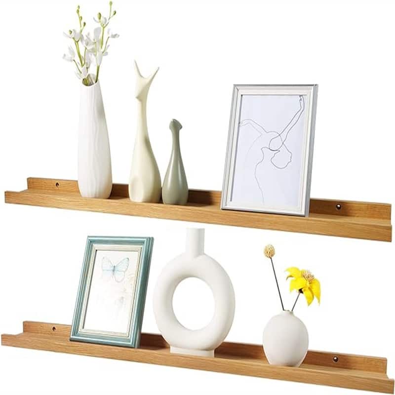 36 in Floating Shelves Wall Mounted Set of 2 - 36"D x 4"W x 1.5"H - 36"D x 4"W x 1.5"H - Natural 36in