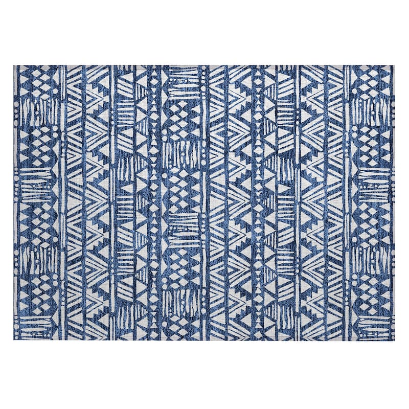 Machine Washable Indoor/ Outdoor Chantille Boho Tribal Rug