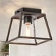 preview thumbnail 2 of 7, LALUZ Modern Farmhouse 1-Light Glass Flush Mount Ceiling Light - L 8"x W 8"x H 11.5"