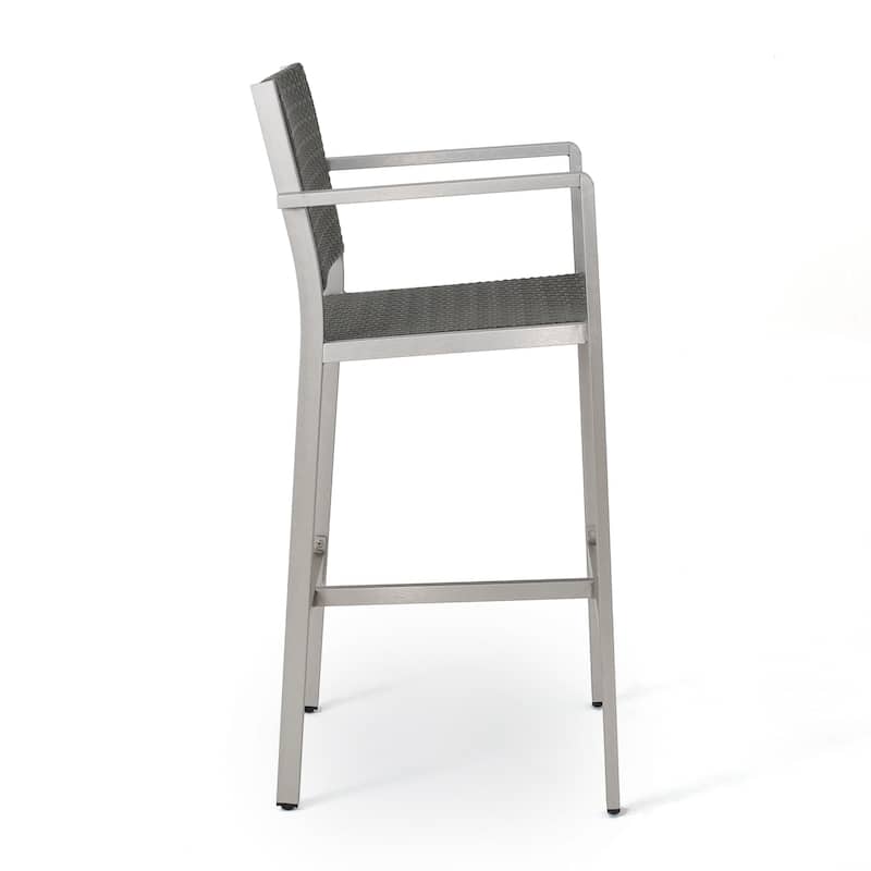 Cape Coral Outdoor Aluminum 30 Inch Barstools (Set of 4) by Christopher Knight Home