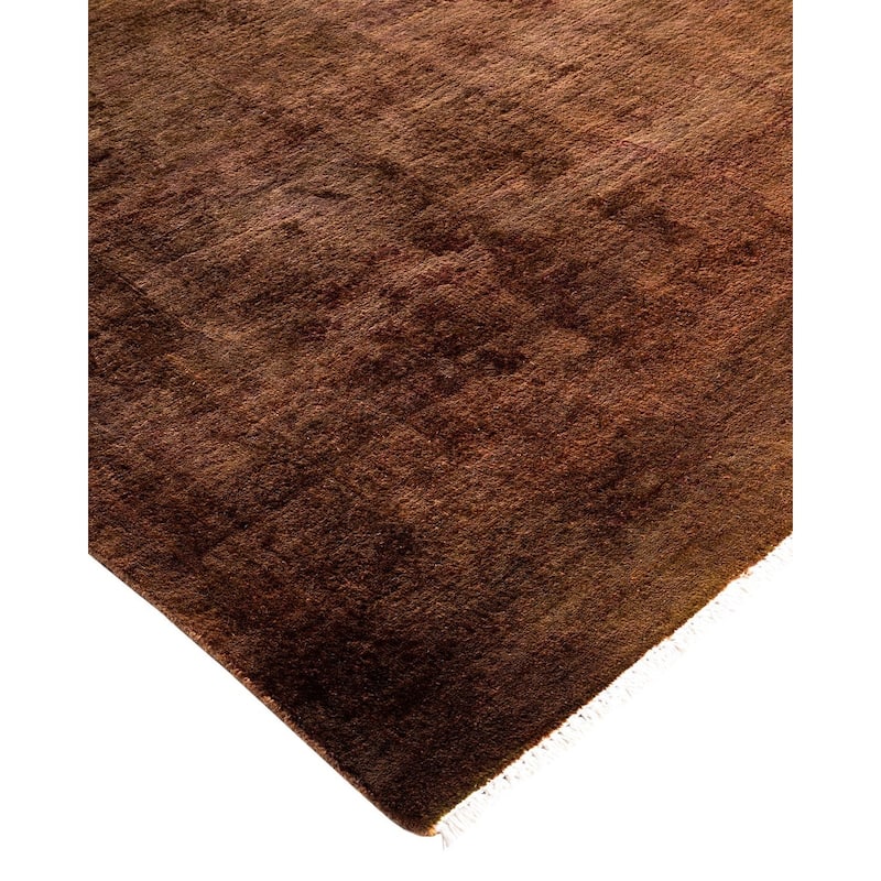 Overdyed, One-of-a-Kind Hand-Knotted Area Rug - Brown - 8' 3" x 10' 3"