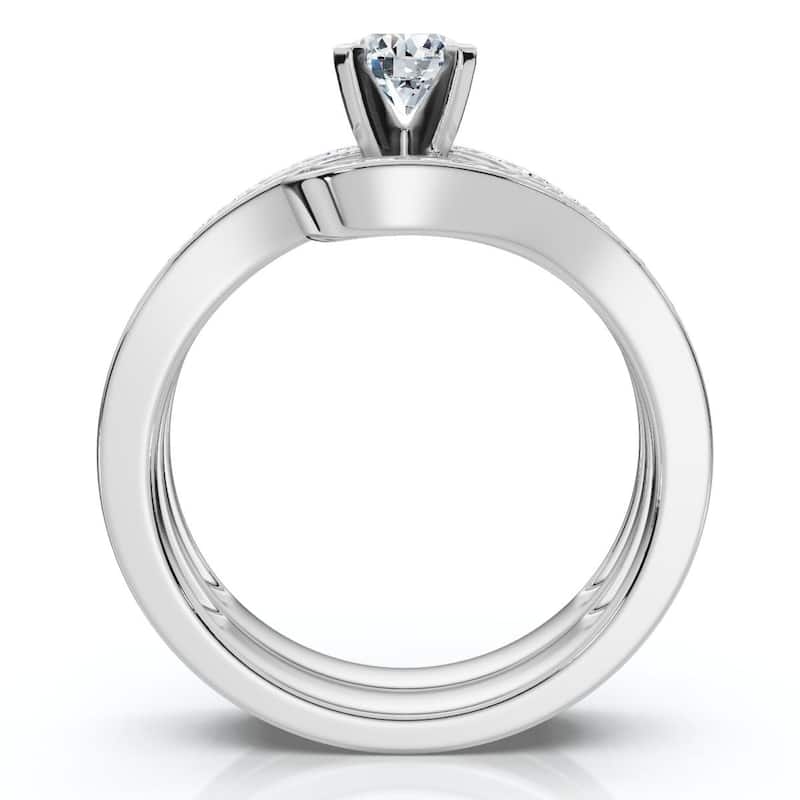 1Ct TW Diamond Engagement Wedding Ring Set or Platinum Gold Lab Grown