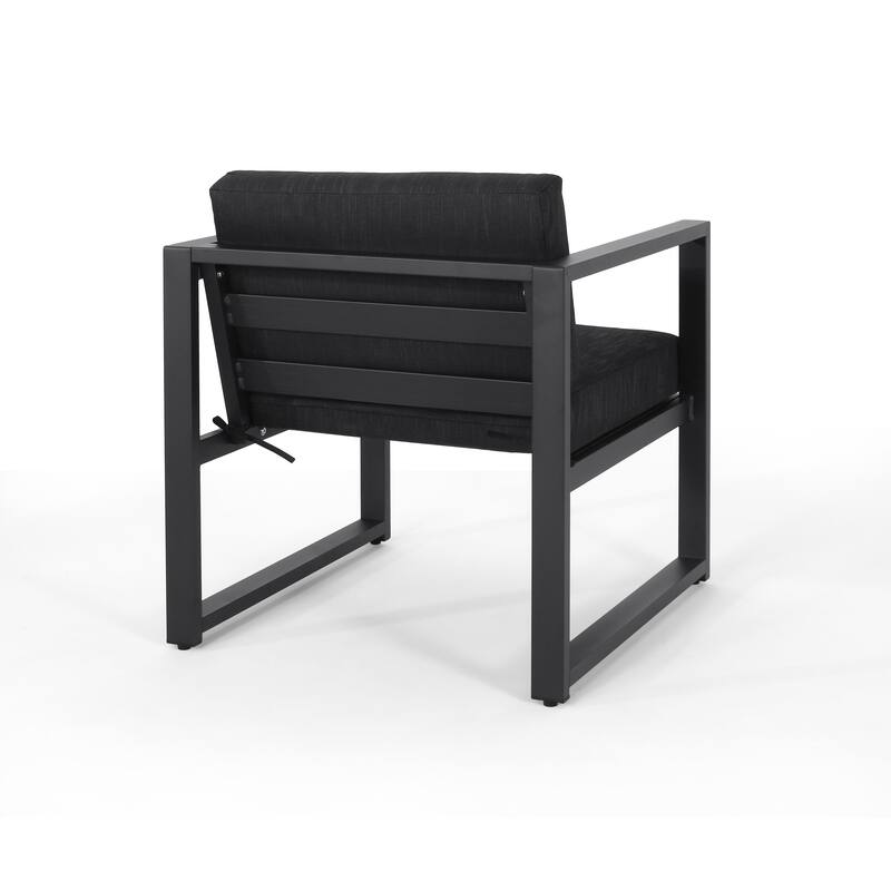 4 Piece Outdoor Sectional Sofa Set, Patio Aluminium Conversation Furniture Sets with Coffee Table and Cushions