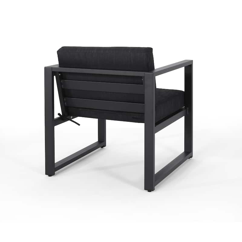 Navan Outdoor 4 Seater Aluminum Chat Set by Christopher Knight Home
