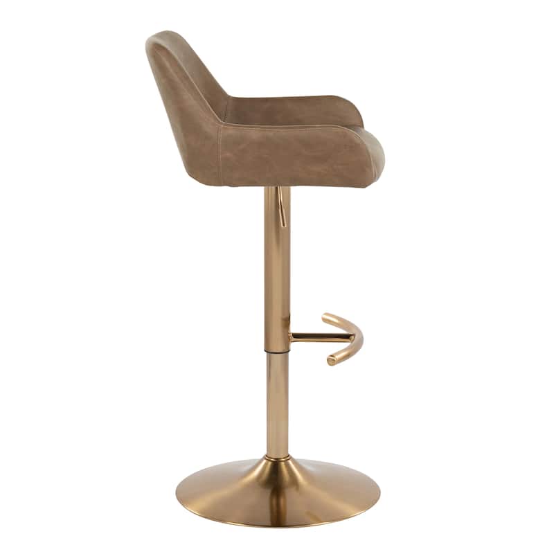 Silver Orchid Galotti Adjustable Bar Stool with Rounded T Footrest (Set of 2)
