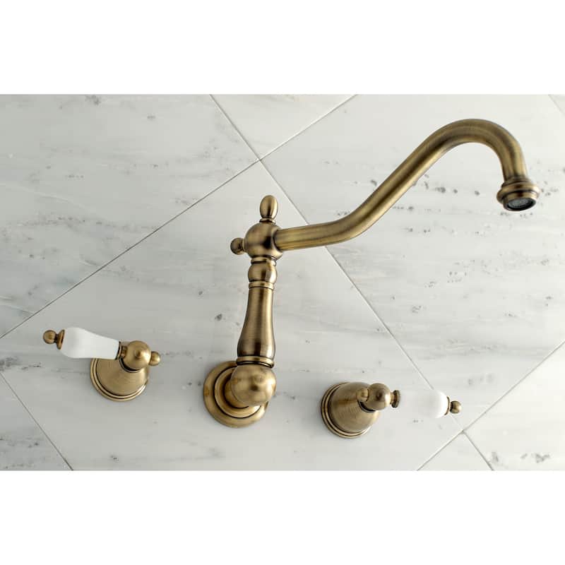 Heritage 3-Hole Wall Mount Roman Tub Faucet in Oil Rubbed Bronze