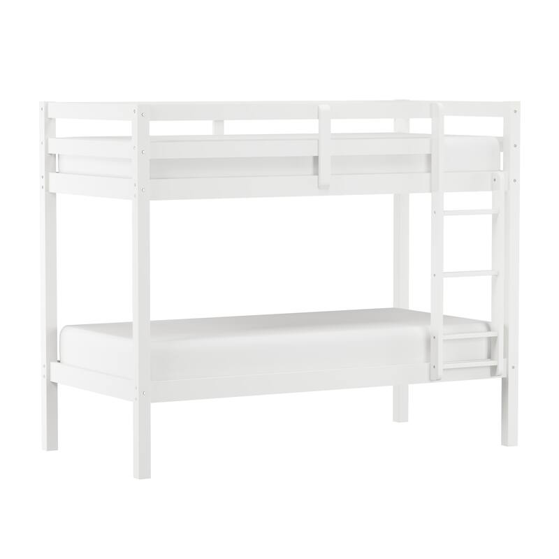 Hillsdale Caspian Wood Twin Over Twin Bunk Bed - 65H x 80.5W x 42.5D - White