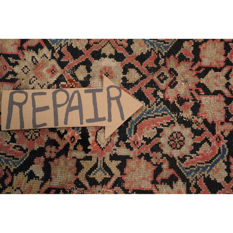 Hand Knotted Oriental 100% Wool Carpet Traditional Geometric Black Malayer Area Rug - 6' 5'' X 4' 5''