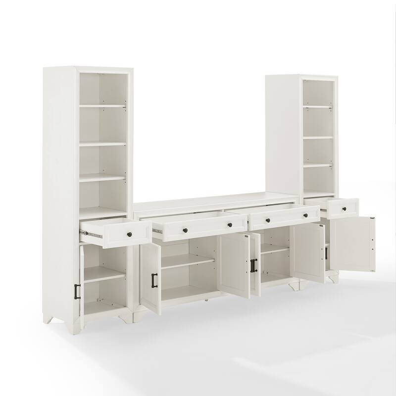 Crosley Tara 3Pc Sideboard And Bookcase Set - 15"x97"x67.63"