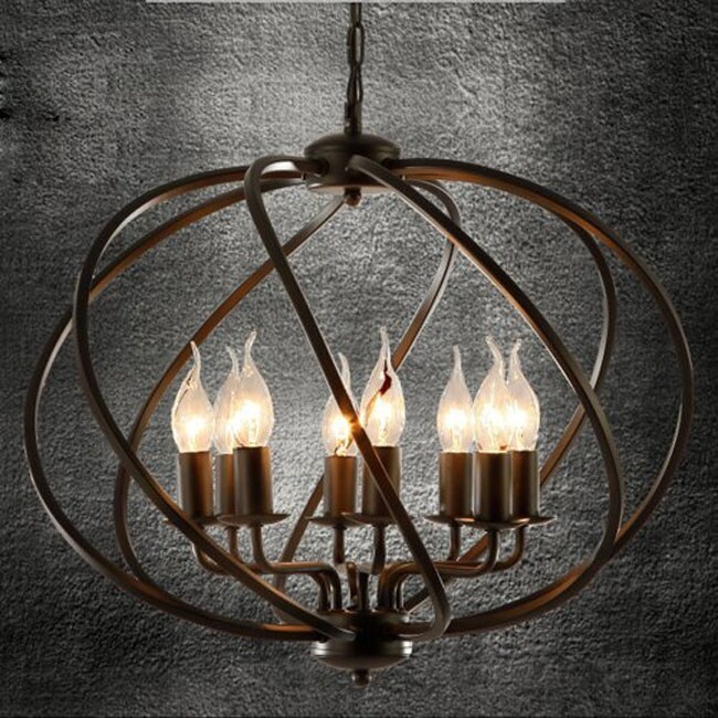 Vintage Wrought Iron Pendant Light Net Globe Wrought Iron Pendant Light