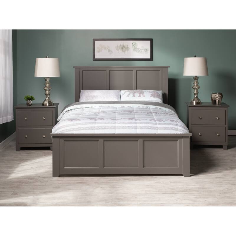 Traditional Full Bed Frame with Footboard - Classic Bedroom Furniture, Grey Finish, 78"x57.75"x44.25"