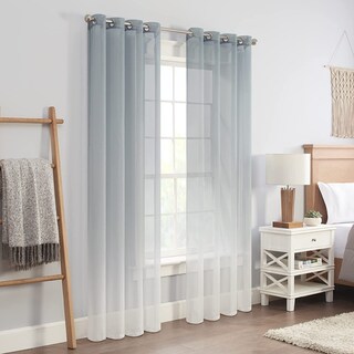 Eclipse Indus Printed Ombre Textured Light Filtering Grommet Curtains (2 Panels)