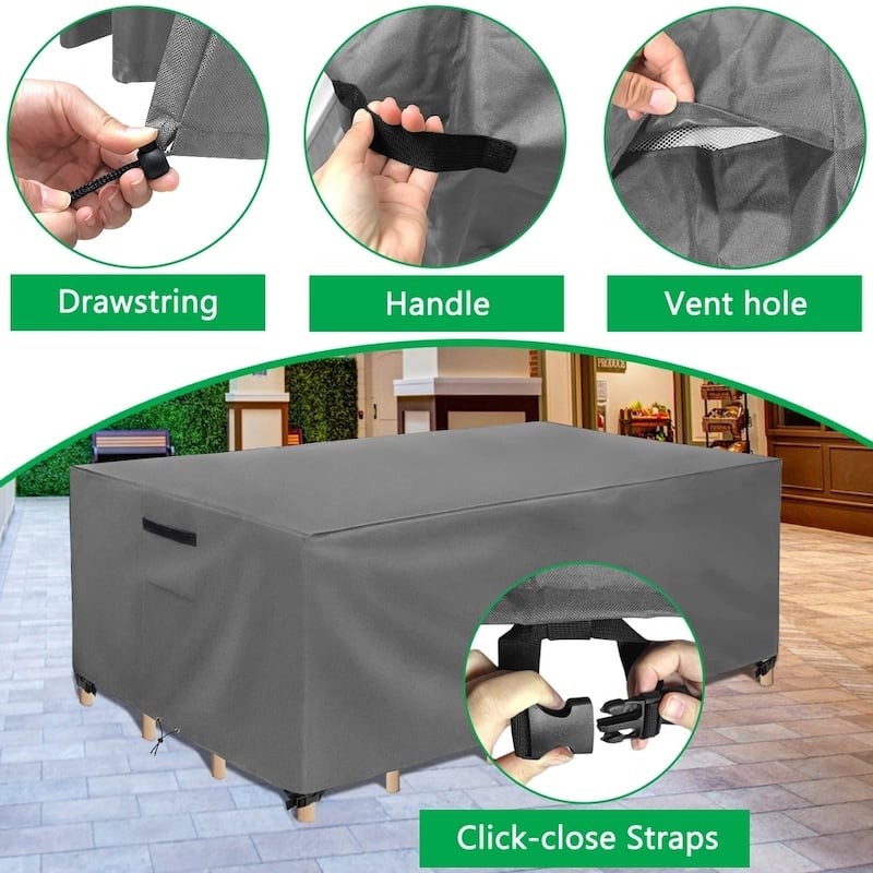 Patio Furniture Covers Waterproof outdoor Windproof patio sectional sofa cover