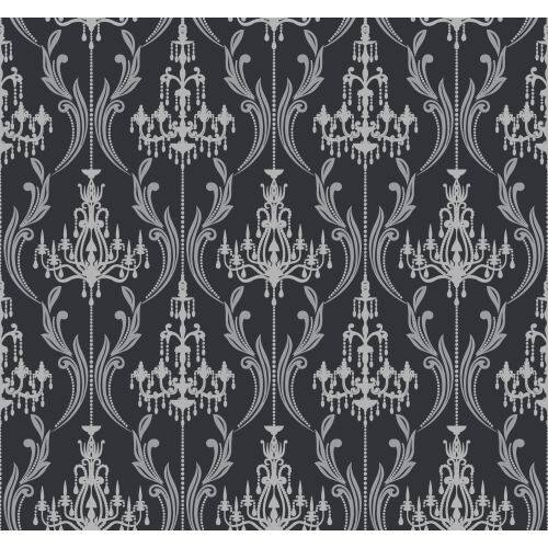 Shop York Wallcoverings Ab2169 Black And White Chandelier Damask