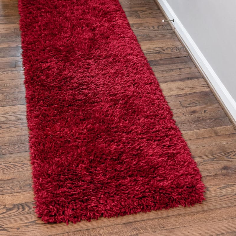 Shag Arum Shag Collection Area Rug - 2'7"x10' - Merlot