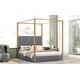 preview thumbnail 22 of 28, Full Size Metal Loft Bed with Storage Shelves, Cabinets and Wardrobe Metal Support Bed Frame for Kids, No Box Spring Needed