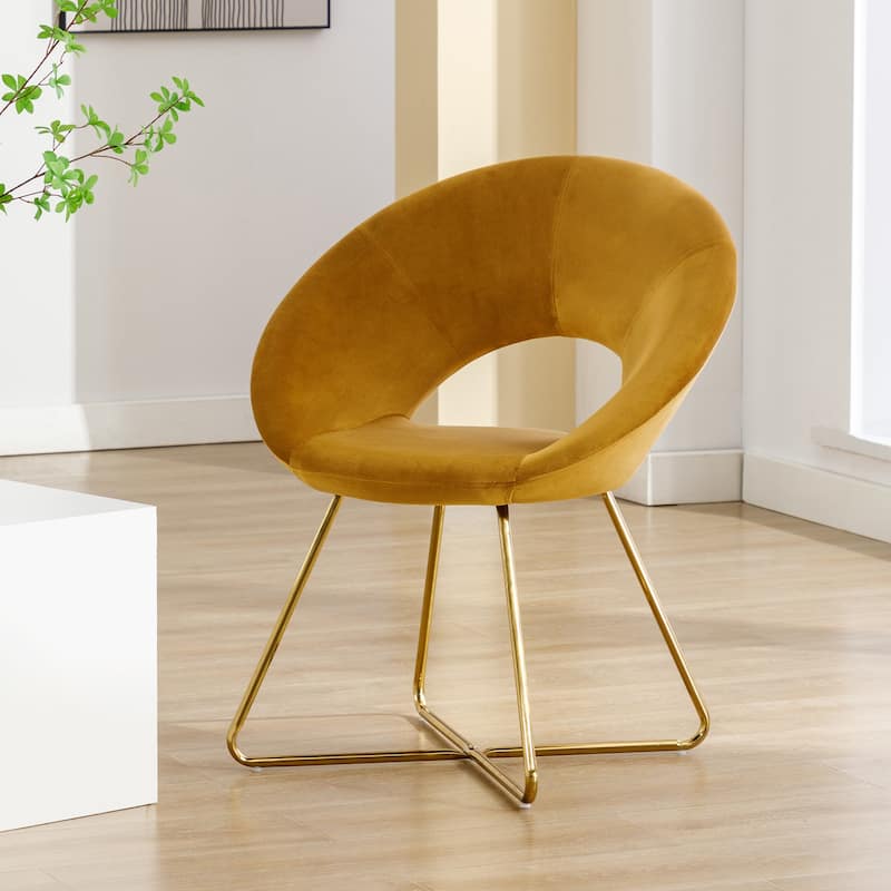 Modern Velvet Upholstered Accent Chair Vanity Leisure Chair