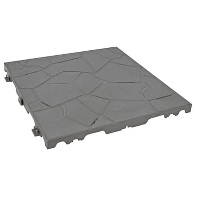 RSI-Snaptile Pack of 12 Gray 15 in x 15 in Interlocking Floor Tiles