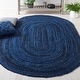 preview thumbnail 17 of 112, SAFAVIEH Handmade Braided Lilie Country Cotton Rug 3' x 5' Oval - Navy/Black - Oval