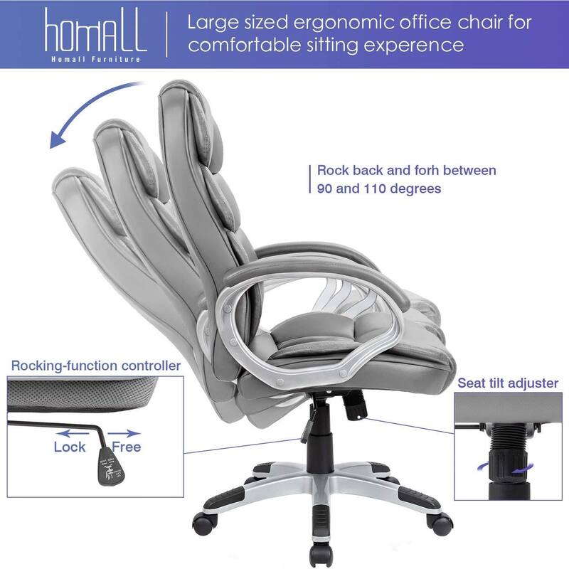 Homall High Back Office Chair - PU Leather Ergonomic Desk Chair