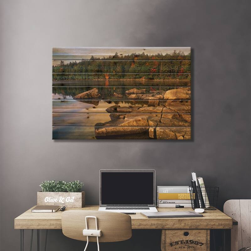 Eagle Lake, Acadia National Park, Maine Print On Wood by Tim Fitzharris - Multi-Color