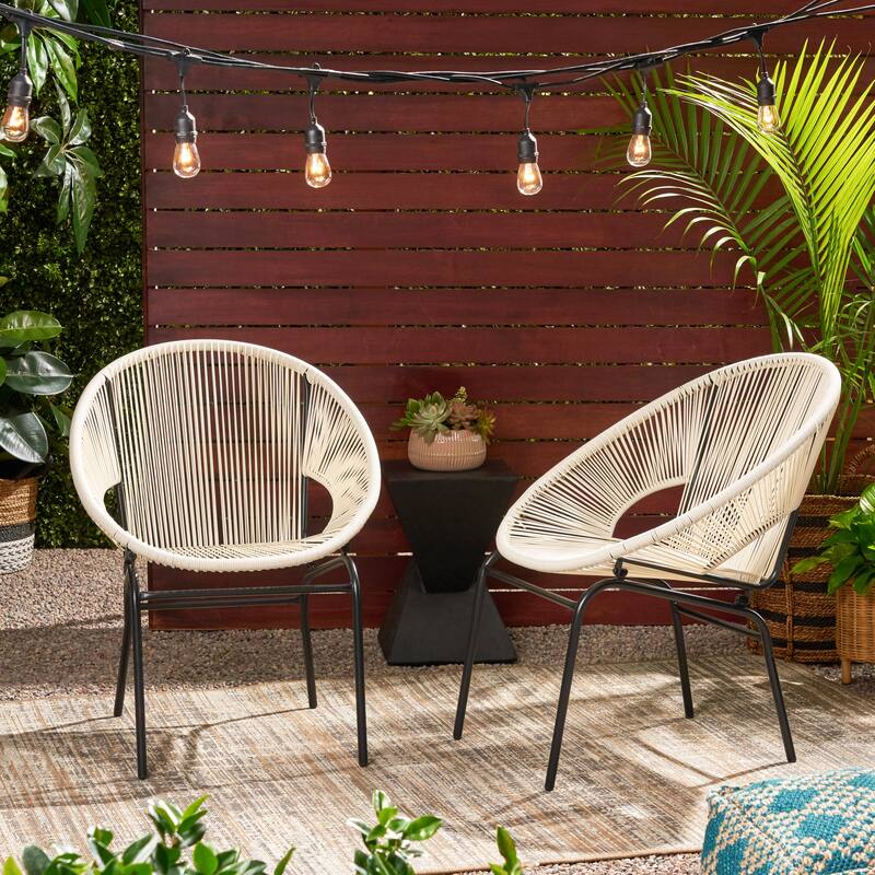Novelty Patio Chairs Set of 2, Bistro Table & Chairs Set for Lawn, Outdoor Chairs for Balcony