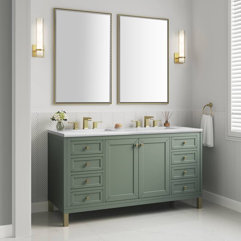 James Martin Vanities Chicago 60" Double Vanity, Smokey Celadon