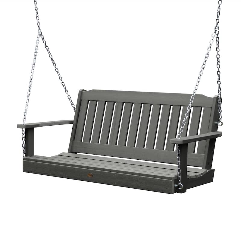 HIGHWOOD Lehigh 5-foot Eco-friendly Synthetic Wood Porch Swing - Coastal Teak