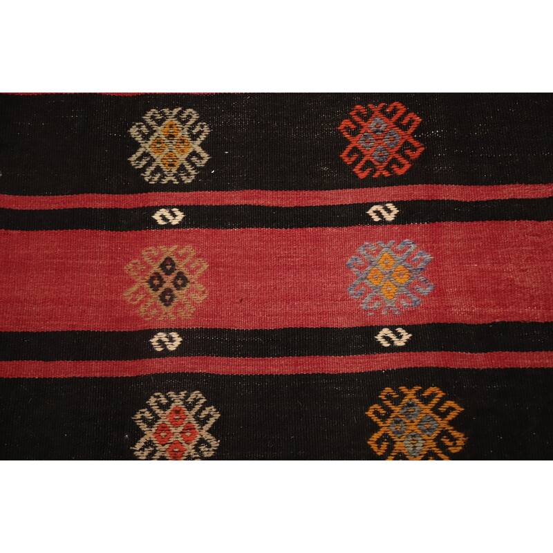 Hand Woven Oriental 100% Wool Carpet Southwestern Tribal Red Kilim Area Rug - 9' 8'' X 5' 11''
