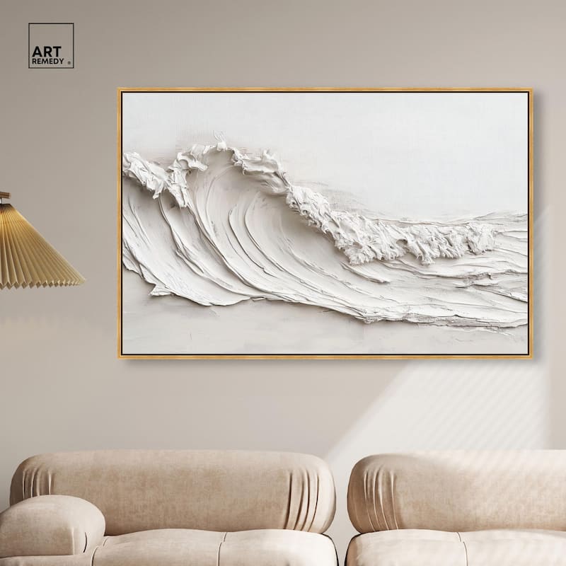 Wave on White Canvas by Art Remedy