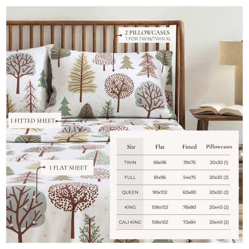 Linery & Co. Winter Turkish Cotton Double-Brushed Flannel Bed Sheet Set