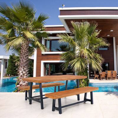 3-piece Acacia Wood Dining Set