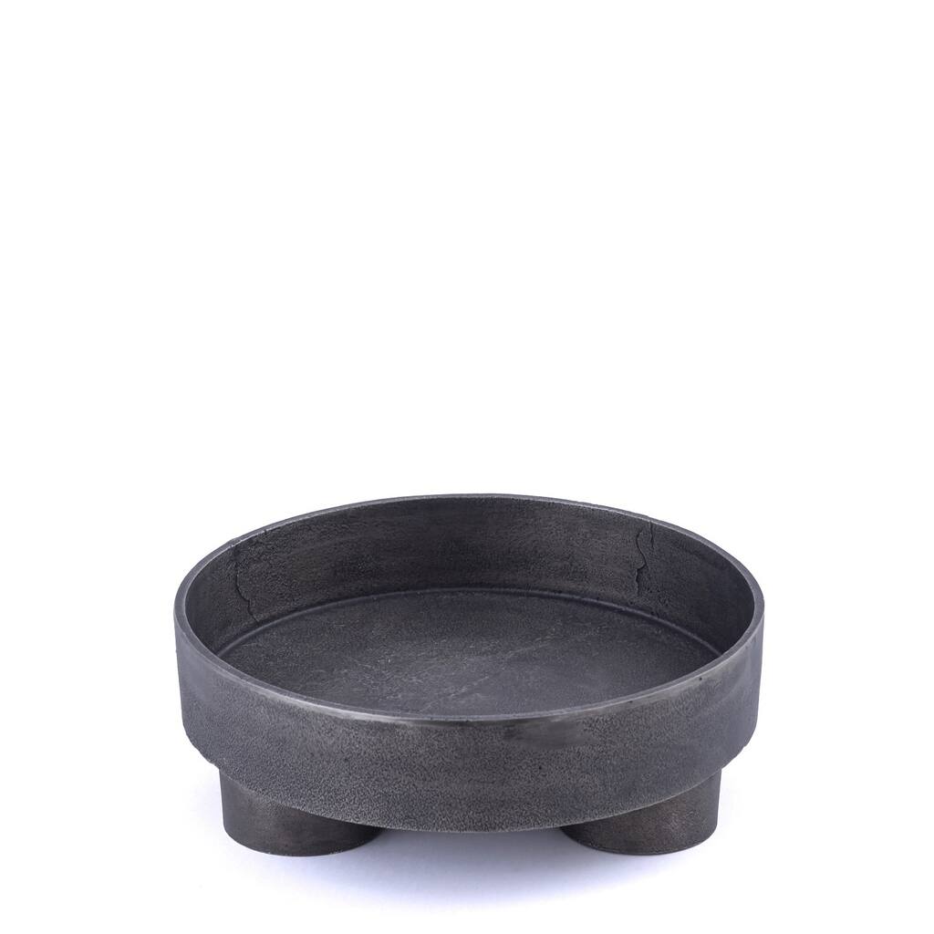 Round Gray Aluminium Tray Lg