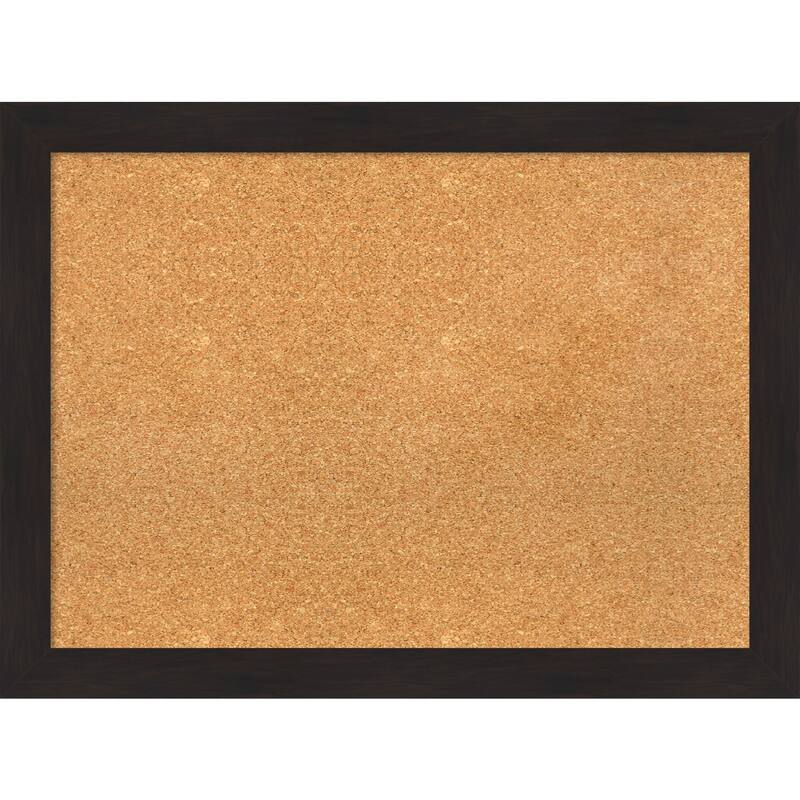 Furniture Espresso Narrow Framed Cork Bulletin Memo Board - 32-Inch x 24-Inch