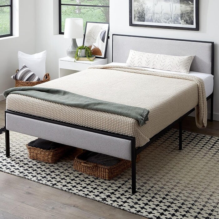Queen Platform Bed Frame with HeadboardUnderbed Storage Bed Bath