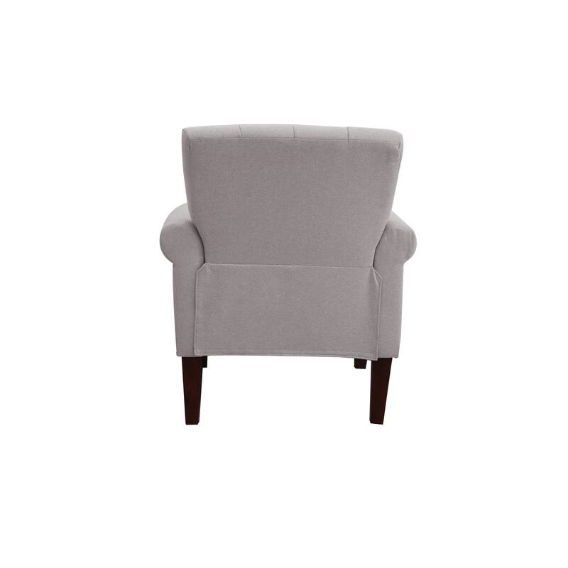 30-inch Arm Chair with Nailhead Trim and Sturdy Brown Legs