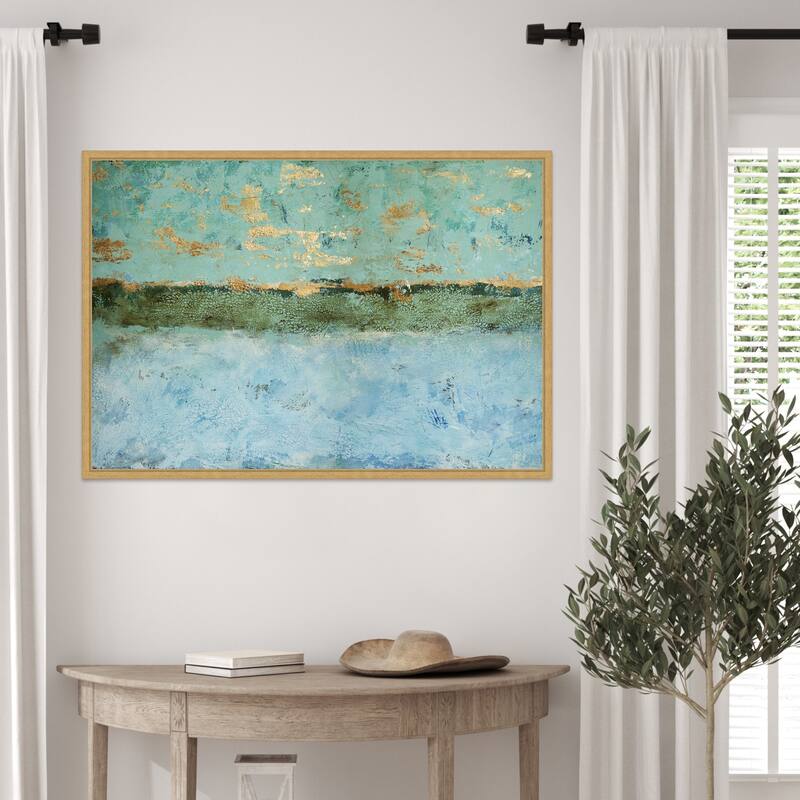 Yellow Horizon by Renate Holzner Framed Canvas Wall Art Print
