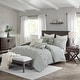 preview thumbnail 14 of 58, Madison Park Signature Essence Oversized Cotton Clipped Jacquard Comforter Set with Euro Shams and Throw Pillows