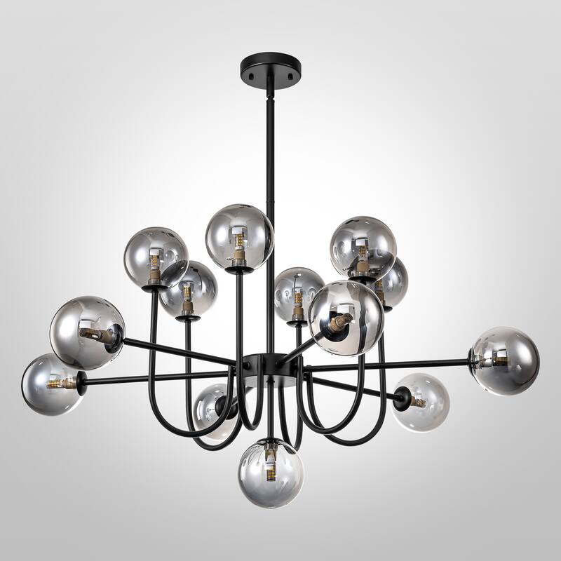 13-Light Mid-Century Modern Sputnik Cluster Pendant Lighting Magic Bean Glass Globe Bubble Chandelier