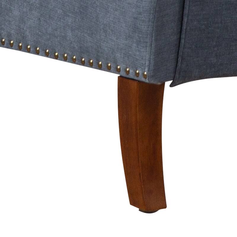 Chenille Accent Chair with Nailhead Trim