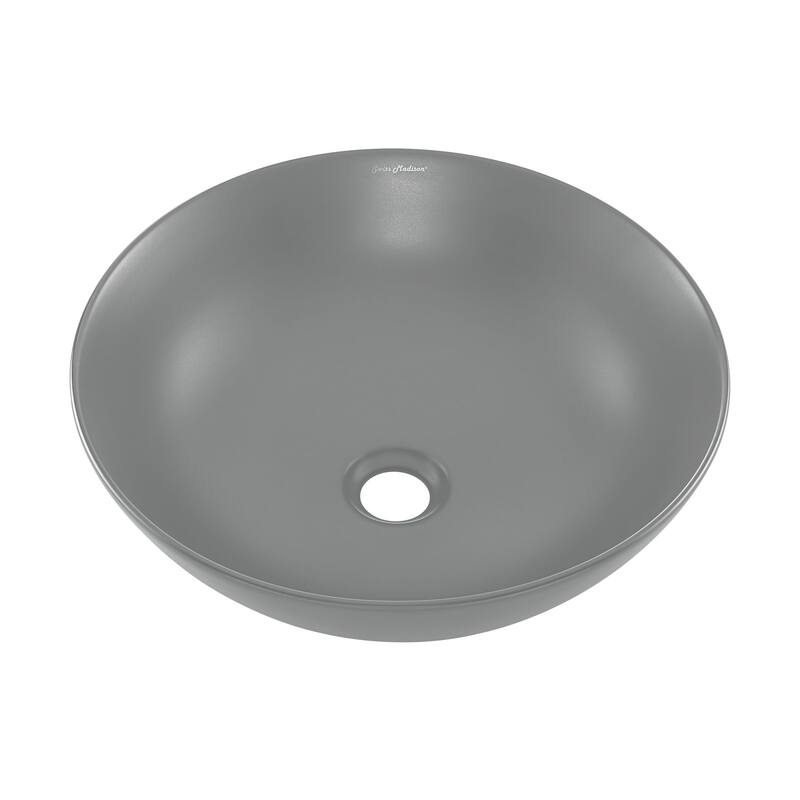 Swiss Madison SM-VS24 Classe 15-5/16" Round Ceramic Vessel Bathroom - Matte Grey