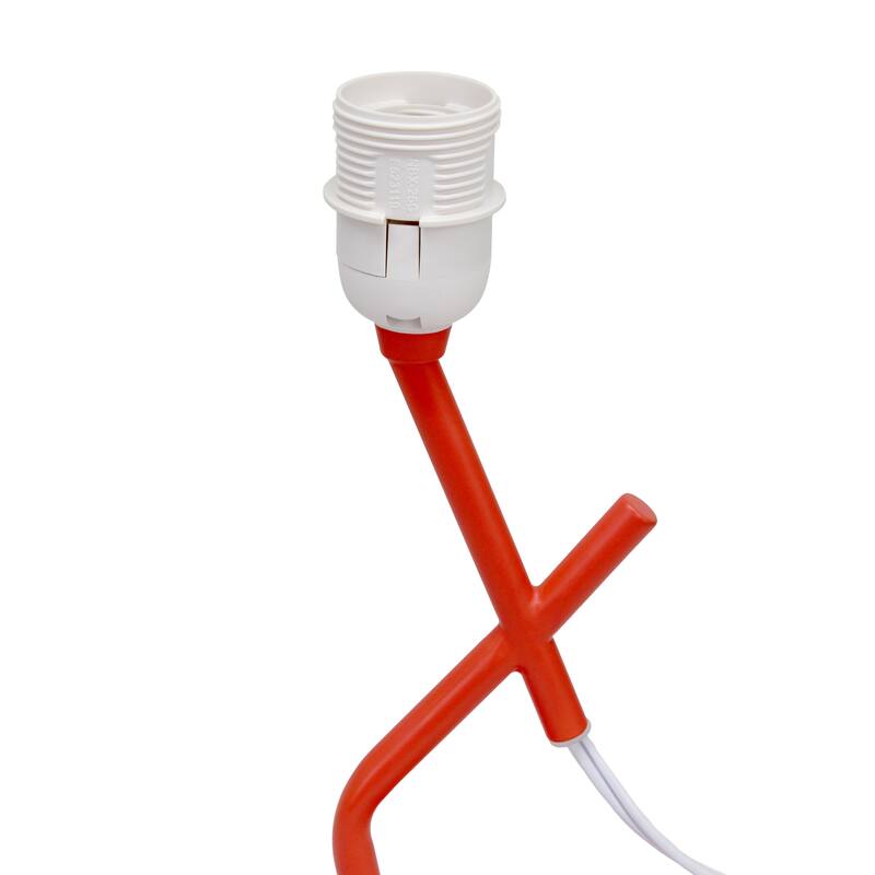 Abstract Angular Table Lamp with Drum Shade - 17" - Orange