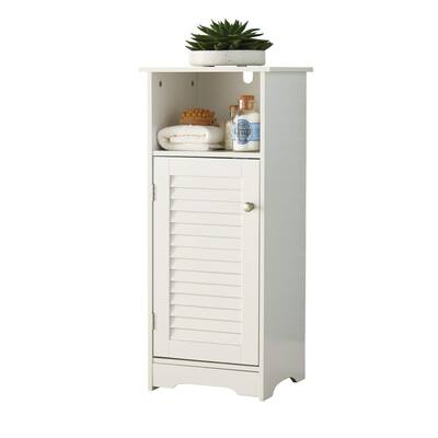 Short Cabinet with Cubby, White