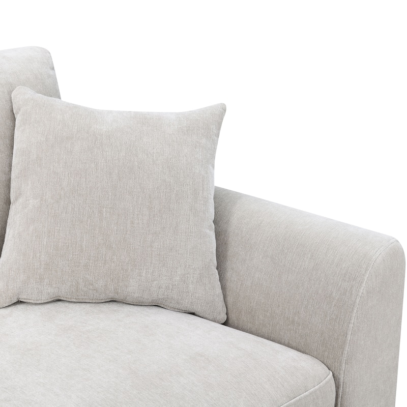 Furniture of America Lurek Mid Century Modern 3-Piece Chenille Sofa Set