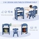 preview thumbnail 22 of 25, Qaba Kids Table and Chair Set, Storage Desk with Bookshelf for Study, Crafts, and Homeschooling