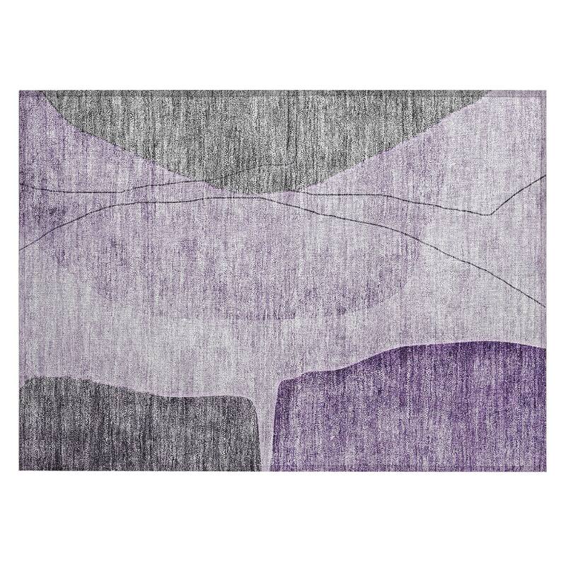 Machine Washable Indoor/ Outdoor Chantille Modern Abstract Rug