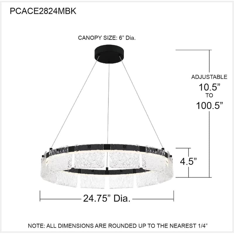 Alice Integrated LED Matte Black Pendant Light