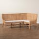 Baako Bohemian Light Honey Rattan 2-Piece Dining Nook Bench Set